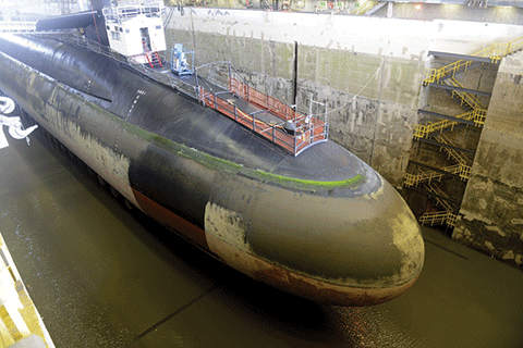 USS Tennessee in dry dock at Kings Bay, St. Marys, GA is a primary target in a nuclear war